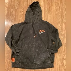 Nike Men's Black and Orange Hoodie Sweater